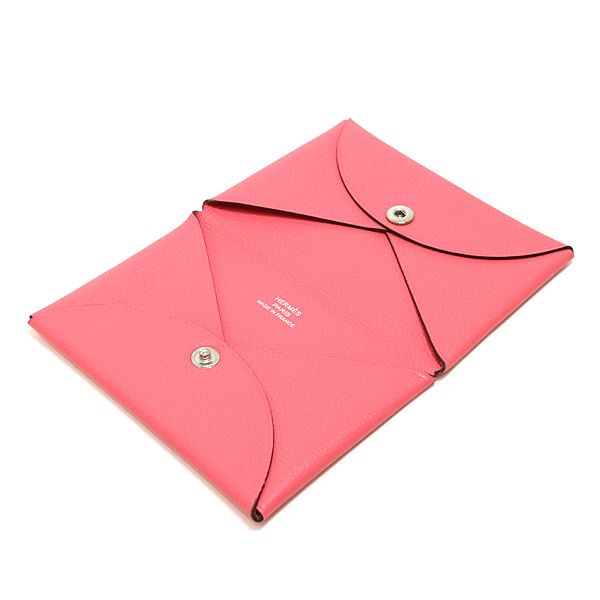 Hermes Calvi Card Case Color Roseuete Business Holder — view 4