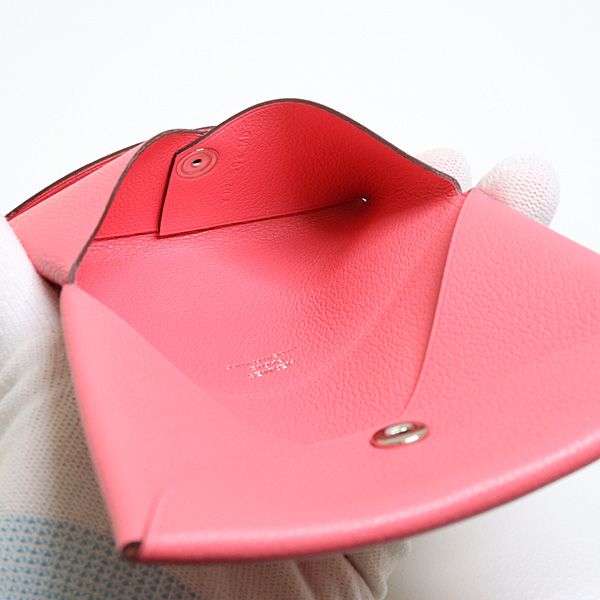Hermes Calvi Card Case Color Roseuete Business Holder — view 6