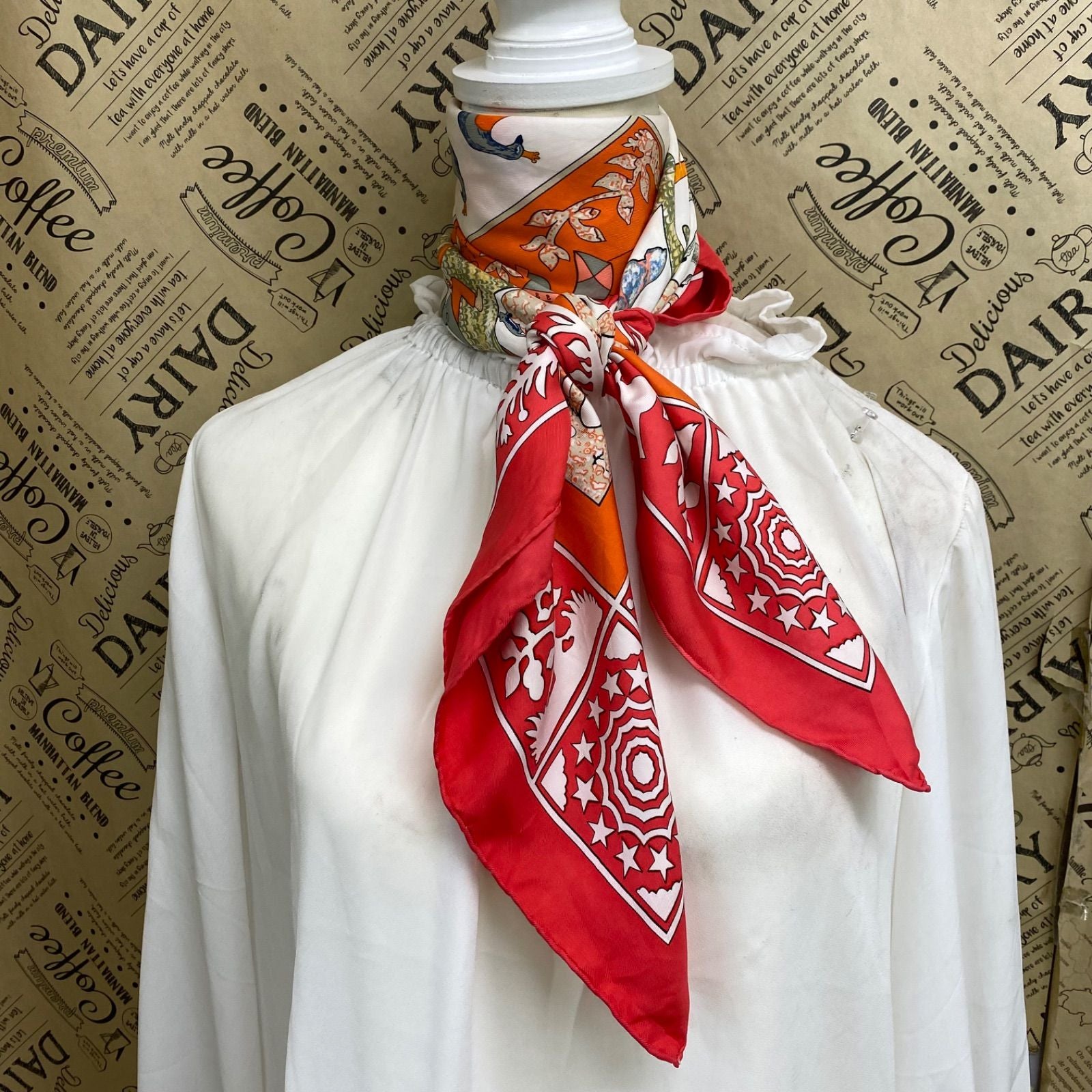 Hermes Carre 90 Early America Vintage Scarf Silk — view 3