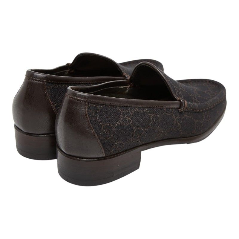Gucci GG Canvas Loafers Slip on Moccasins Brown — view 2