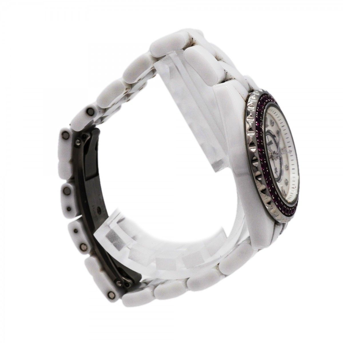 Chanel Pink Saffiano Bezel White Dial Watch — view 3