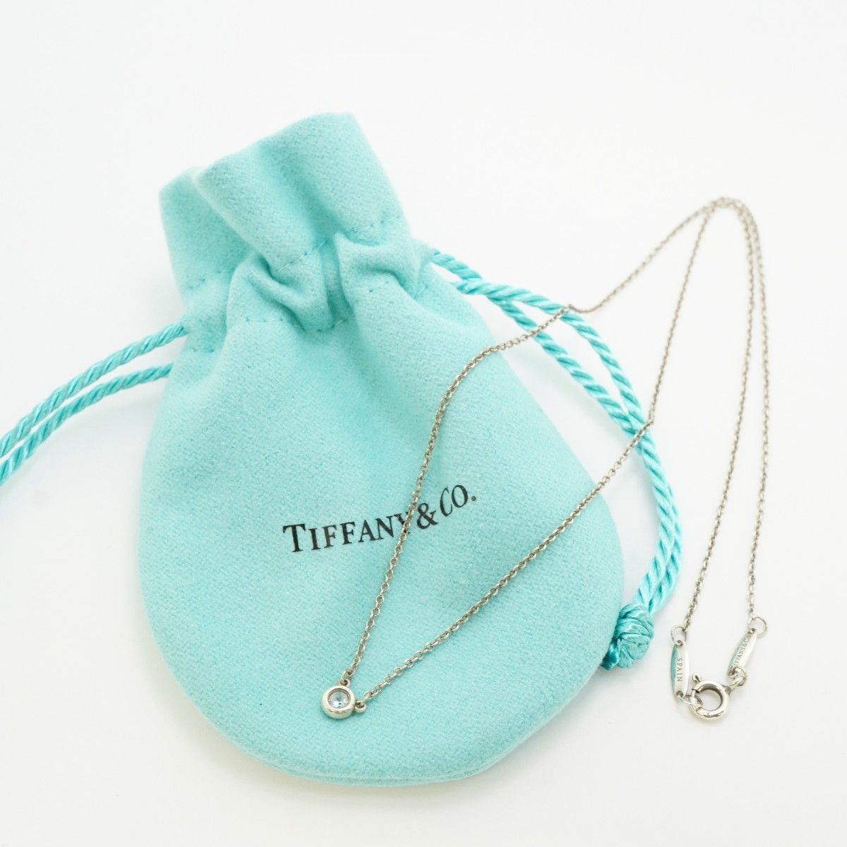 Tiffany & Co Necklace by the Yard 925 Sterling Silver Aquamarine Blue — view 7