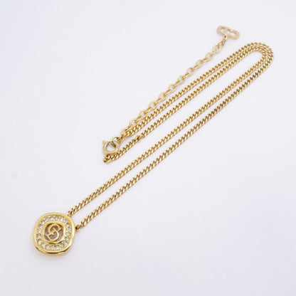 Dior Necklace CD Logo Gold Plated Rhinestone — view 3