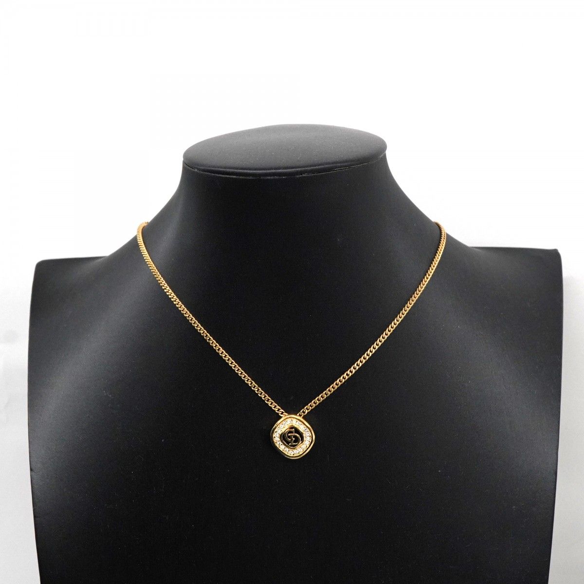 Dior Necklace CD Logo Gold Plated Rhinestone — view 6