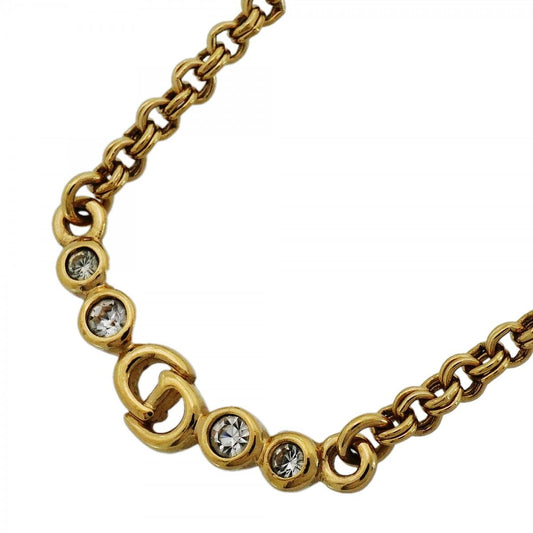 Dior Necklace CD Logo Gold Plated Rhinestone