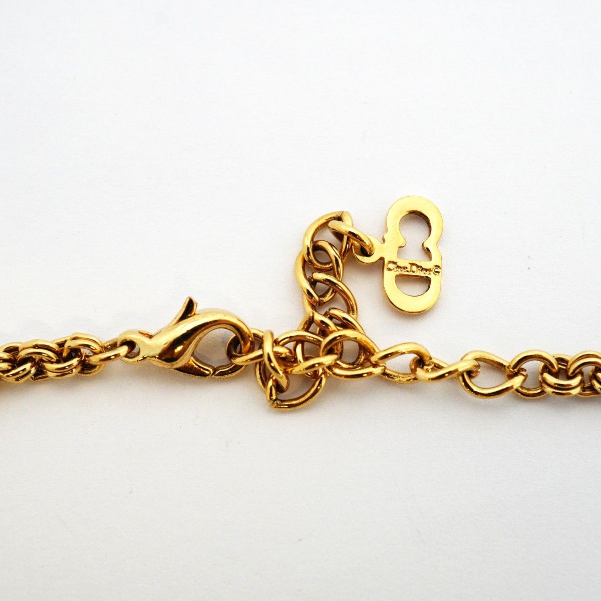 Dior Necklace CD Logo Gold Plated Rhinestone — view 4