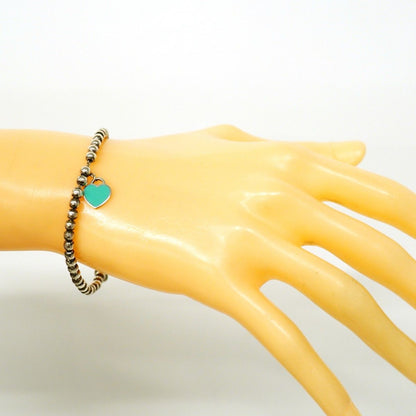 Tiffany & Co Bracelet Return to Heart Ball Chain 925 Sterling Silver Blue — view 6