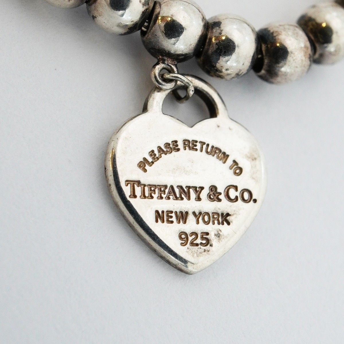Tiffany & Co Bracelet Return to Heart Ball Chain 925 Sterling Silver Blue — view 5