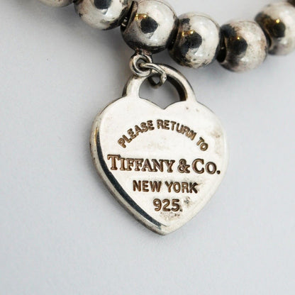 Tiffany & Co Bracelet Return to Heart Ball Chain 925 Sterling Silver Blue — view 5