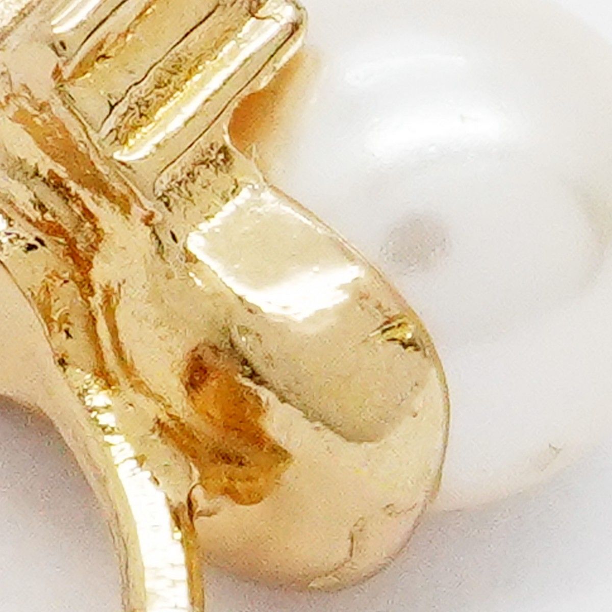Dior Earrings Gold Plated Faux Pearl Rhinestone — view 6