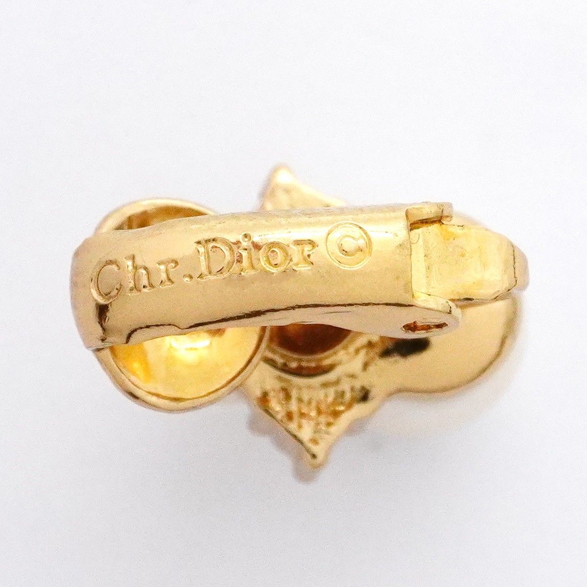 Dior Earrings Gold Plated Faux Pearl Rhinestone — view 4