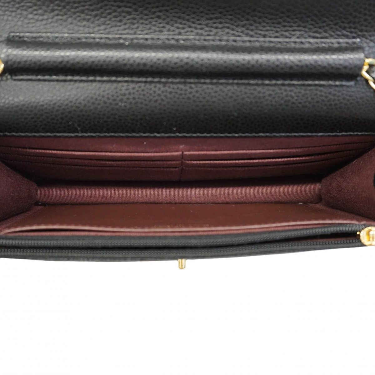 Chanel Shoulder Bag Quilted Caviar Leather Black Gold — view 4
