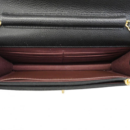 Chanel Shoulder Bag Quilted Caviar Leather Black Gold — view 4