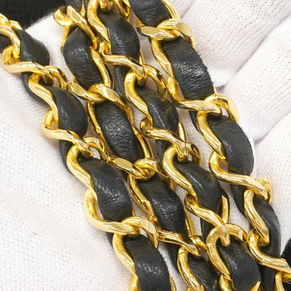 Chanel Shoulder Bag Mini Quilted Cotton Black Gold — view 6