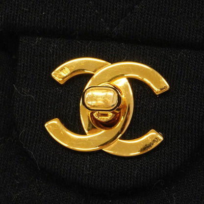 Chanel Shoulder Bag Mini Quilted Cotton Black Gold — view 7