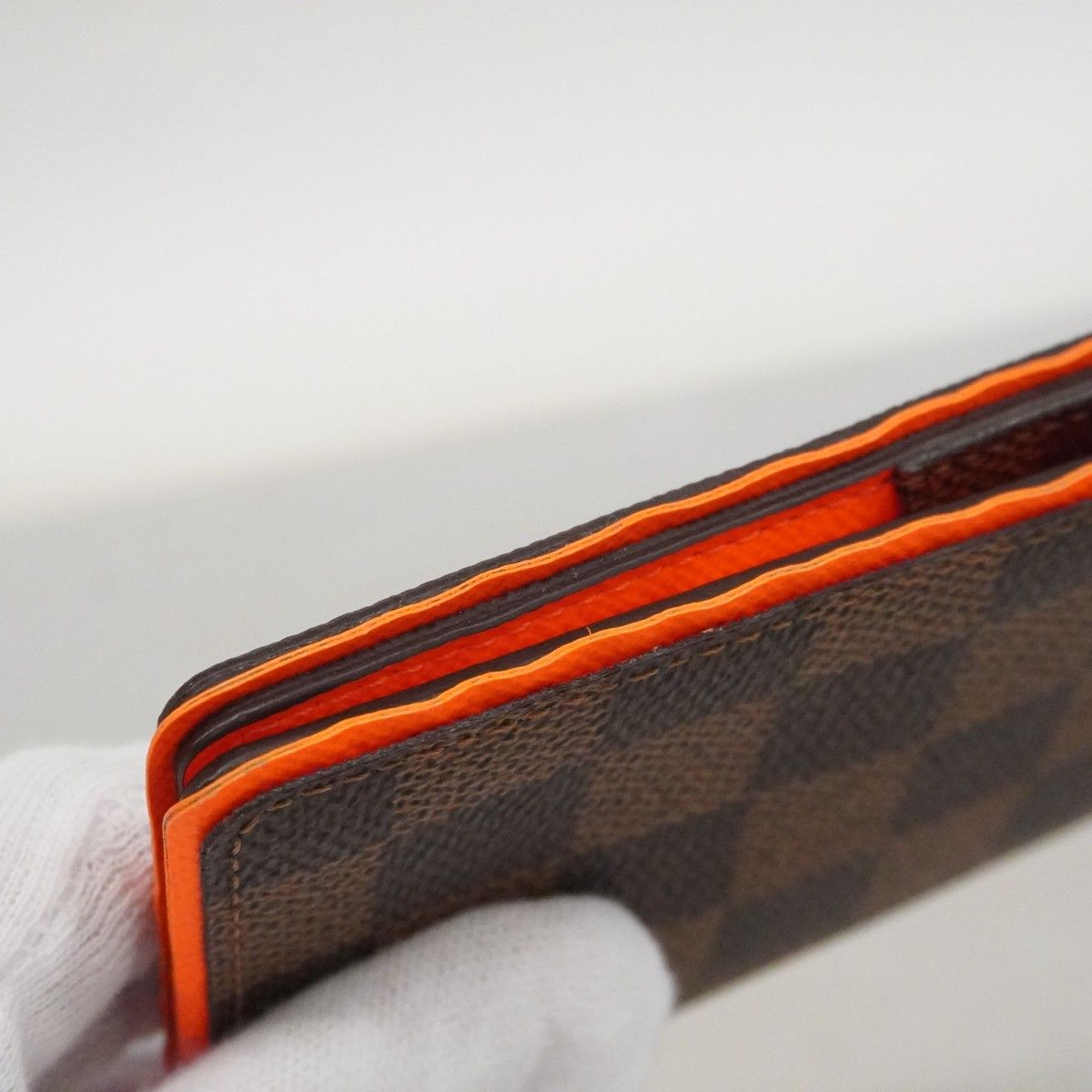 Louis Vuitton Card Case Damier Organizer de Poche Ebene Orange — view 5