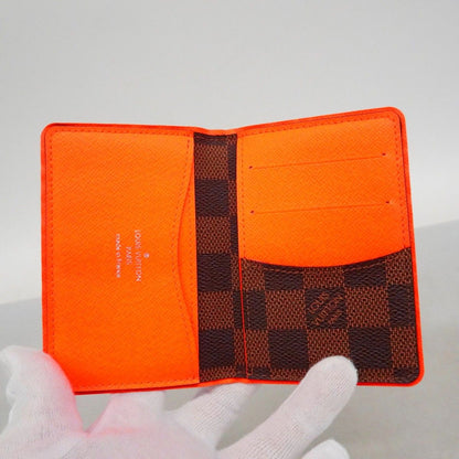 Louis Vuitton Card Case Damier Organizer de Poche Ebene Orange — view 3