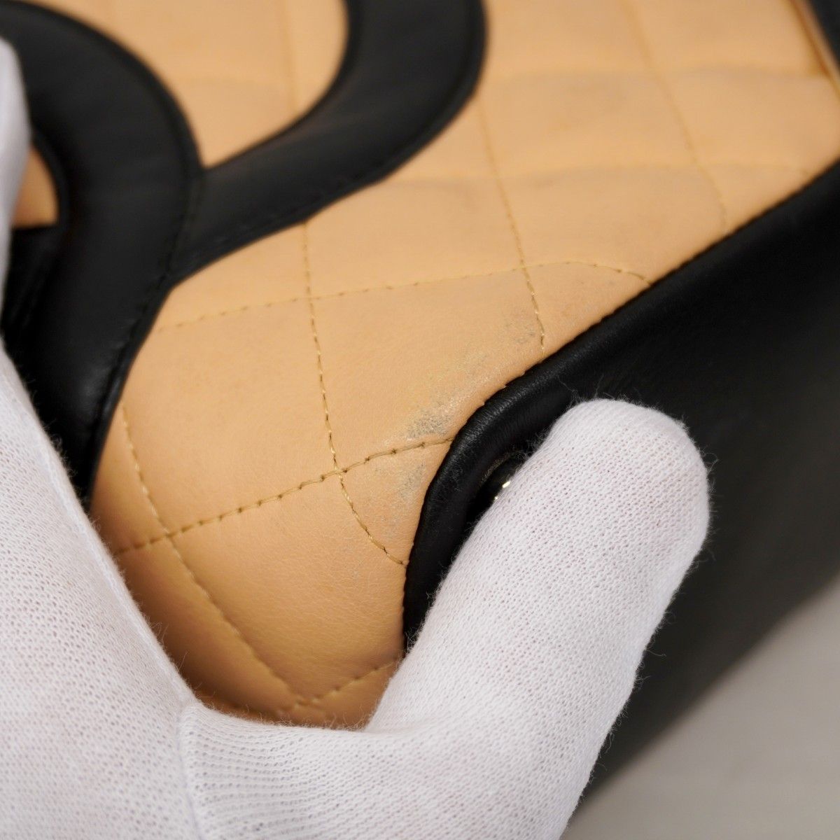 Chanel Tote Cambon Lambskin Beige Black Silver — view 7