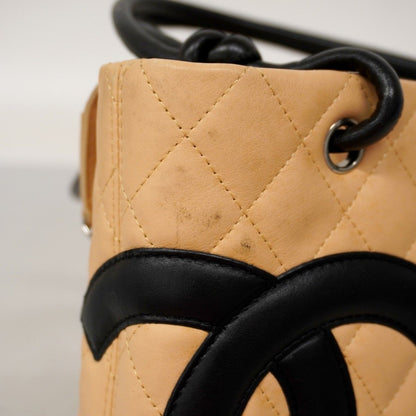Chanel Tote Cambon Lambskin Beige Black Silver — view 6