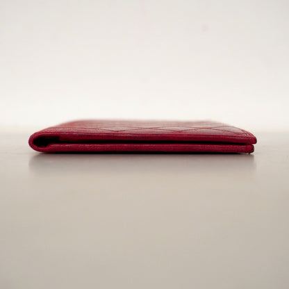 Chanel Long Bill Holder Bicolor Leather Red Wallet — view 3