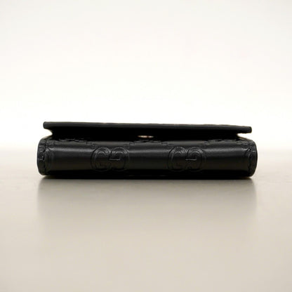 Gucci Key Case Guccissima Leather Black Silver Key Holder — view 3