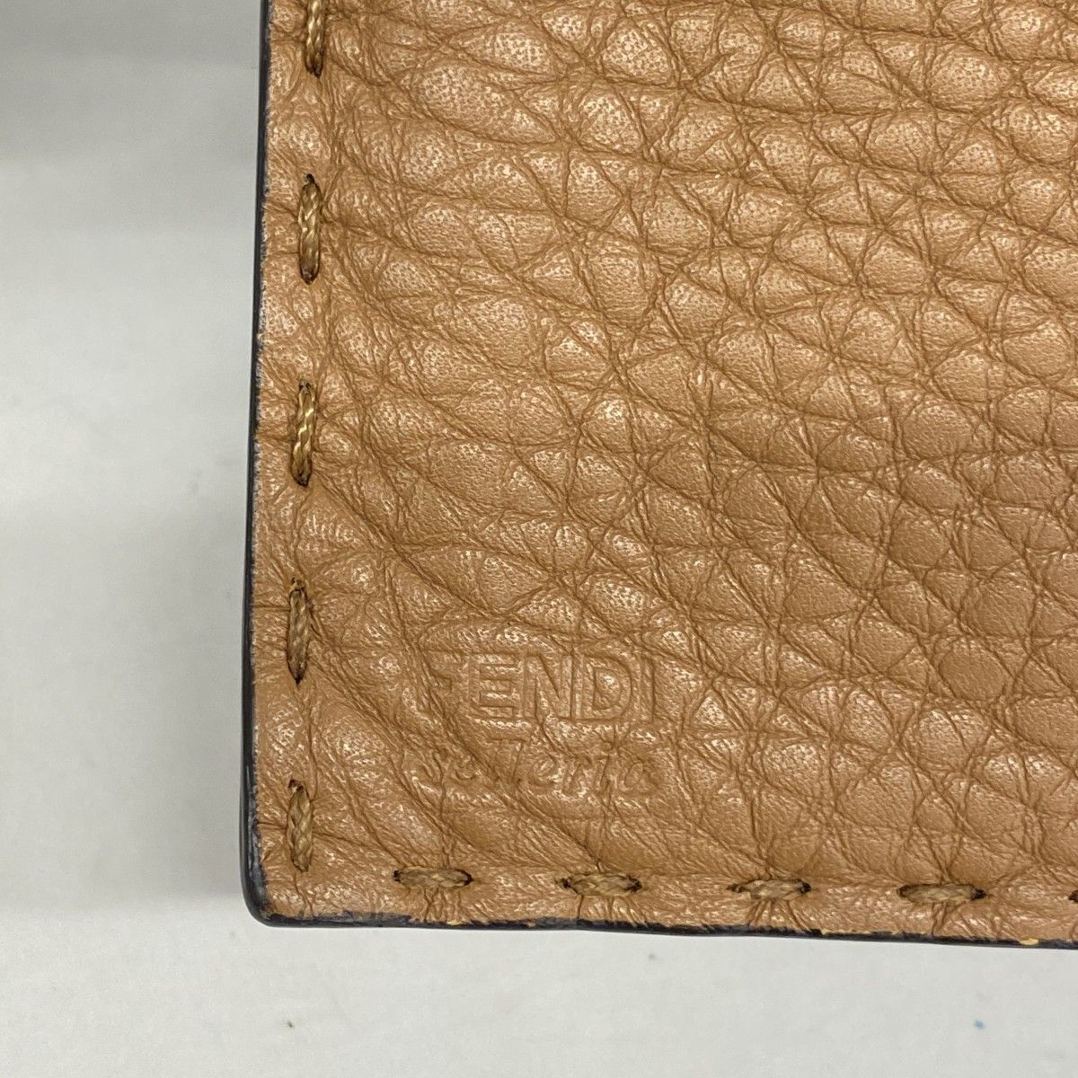 Fendi Wallet Selleria Leather Brown Silver — view 4