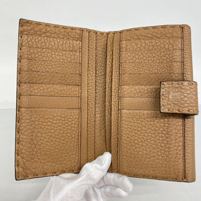 Fendi Wallet Selleria Leather Brown Silver — view 3