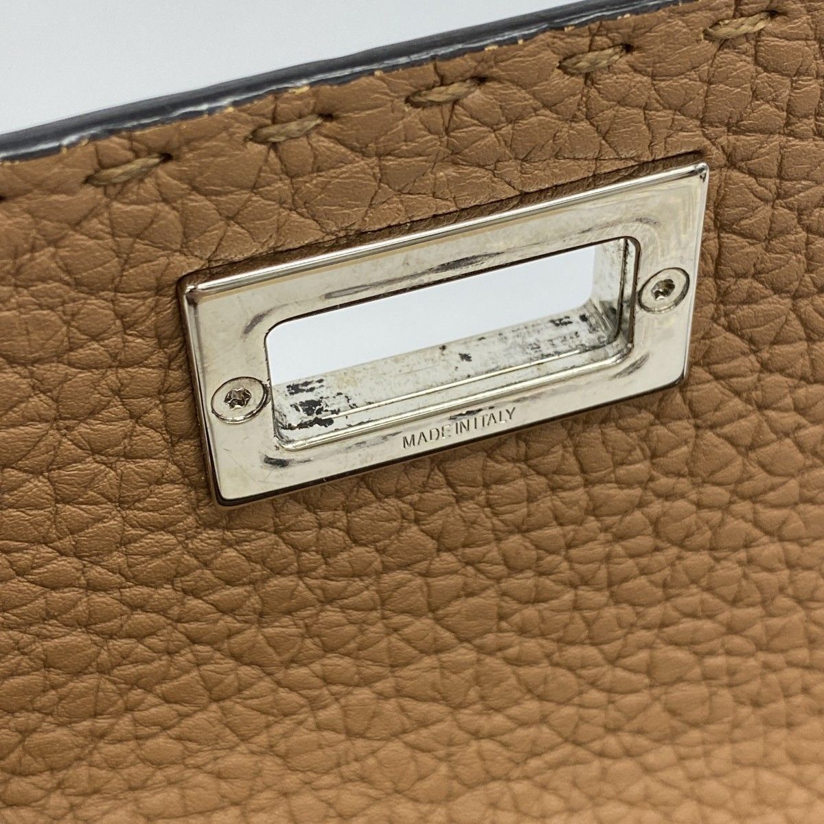 Fendi Wallet Selleria Leather Brown Silver — view 8