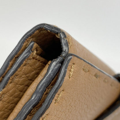 Fendi Wallet Selleria Leather Brown Silver — view 5