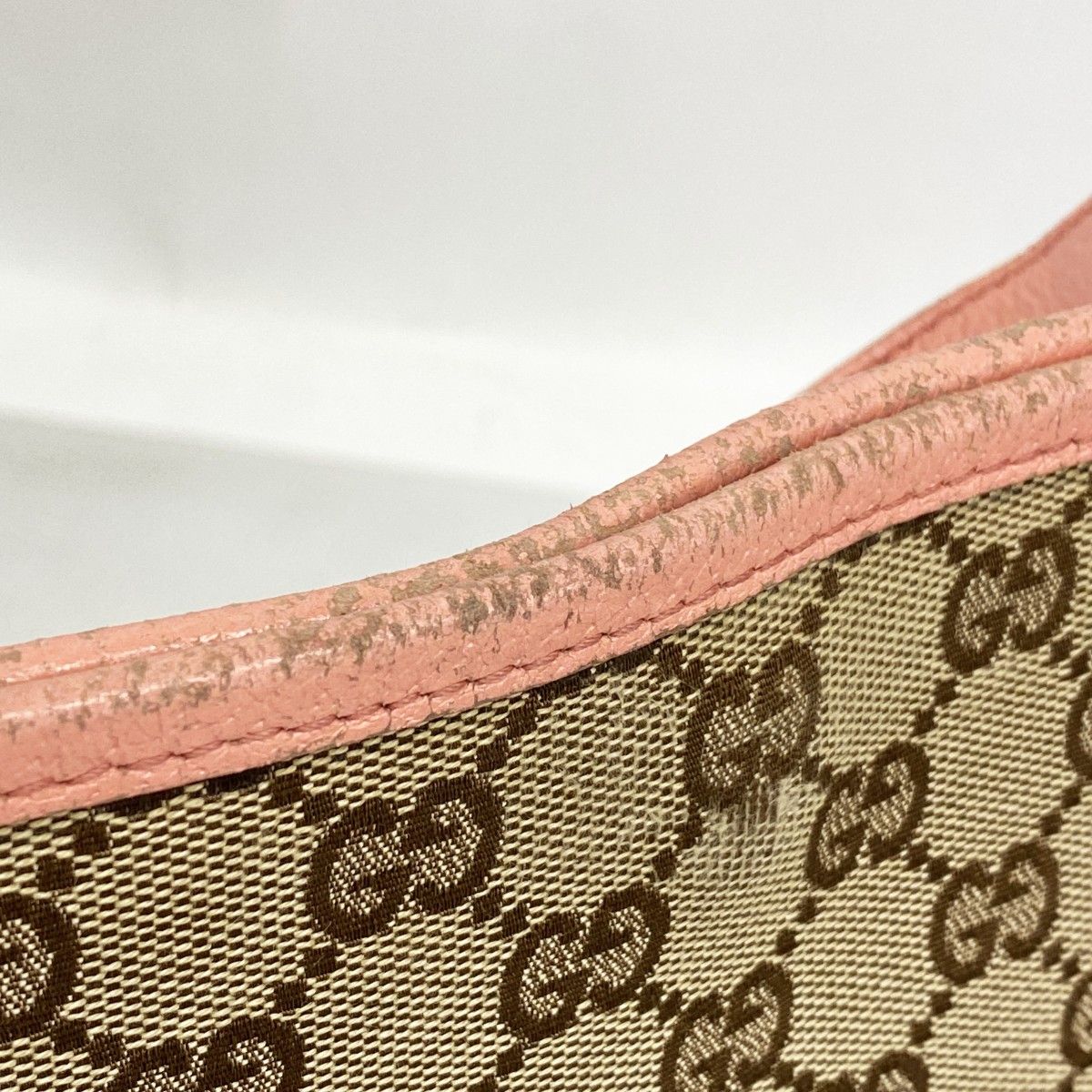 Gucci Shoulder Bag GG Canvas Brown Pink Champagne Gold — view 6