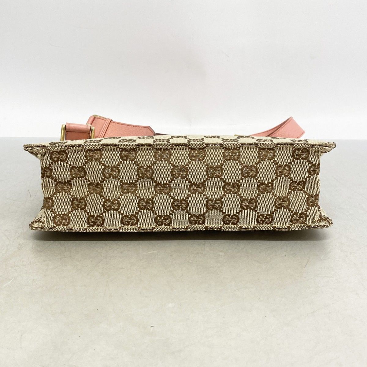 Gucci Shoulder Bag GG Canvas Brown Pink Champagne Gold — view 3