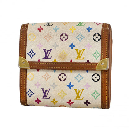 Louis Vuitton Trifold Wallet Monogram Multicolor Porte Monebier Carte Cles Blanc