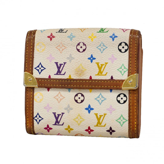 Louis Vuitton Trifold Wallet Monogram Multicolor Porte Monebier Carte Cles Blanc