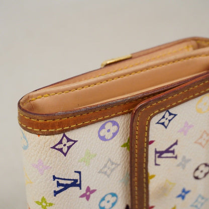Louis Vuitton Trifold Wallet Monogram Multicolor Porte Monebier Carte Cles Blanc — view 6