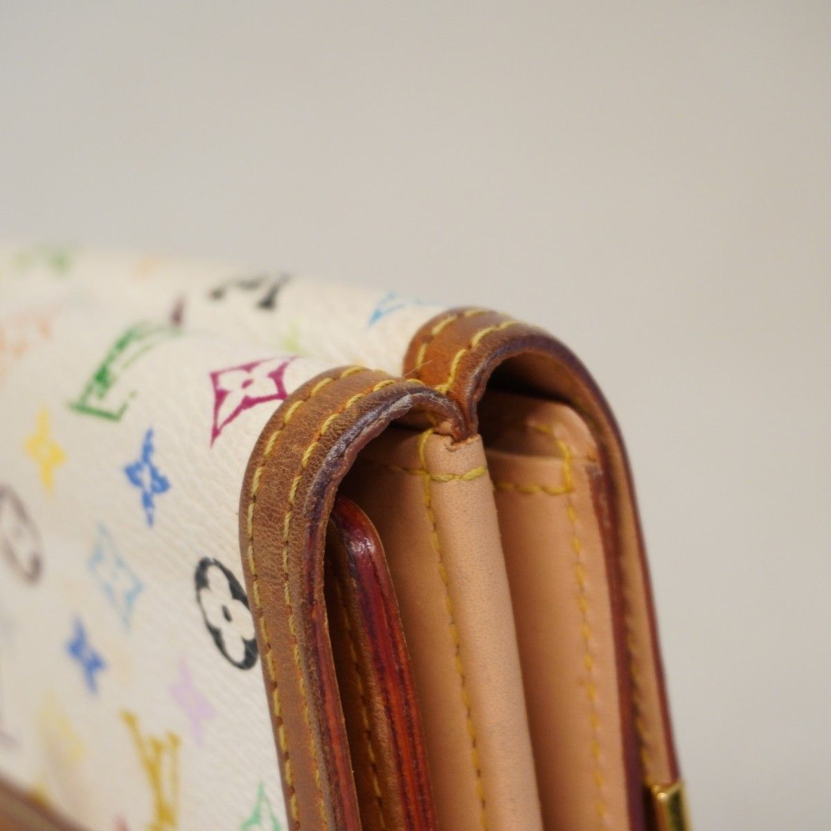 Louis Vuitton Trifold Wallet Monogram Multicolor Porte Monebier Carte Cles Blanc — view 8