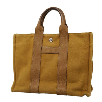 Hermes Tote Sac Ane PM Canvas Brown Silver