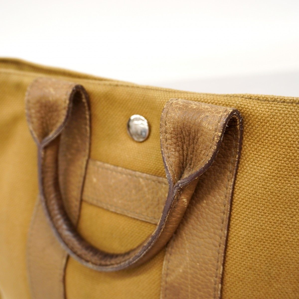Hermes Tote Sac Ane PM Canvas Brown Silver — view 9