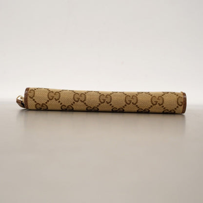 Gucci Wallet GG Canvas Brown Champagne Gold — view 3
