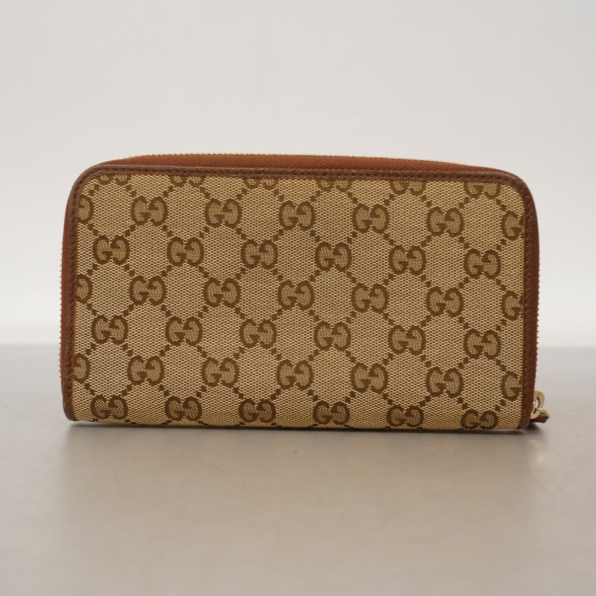 Gucci Wallet GG Canvas Brown Champagne Gold — view 8