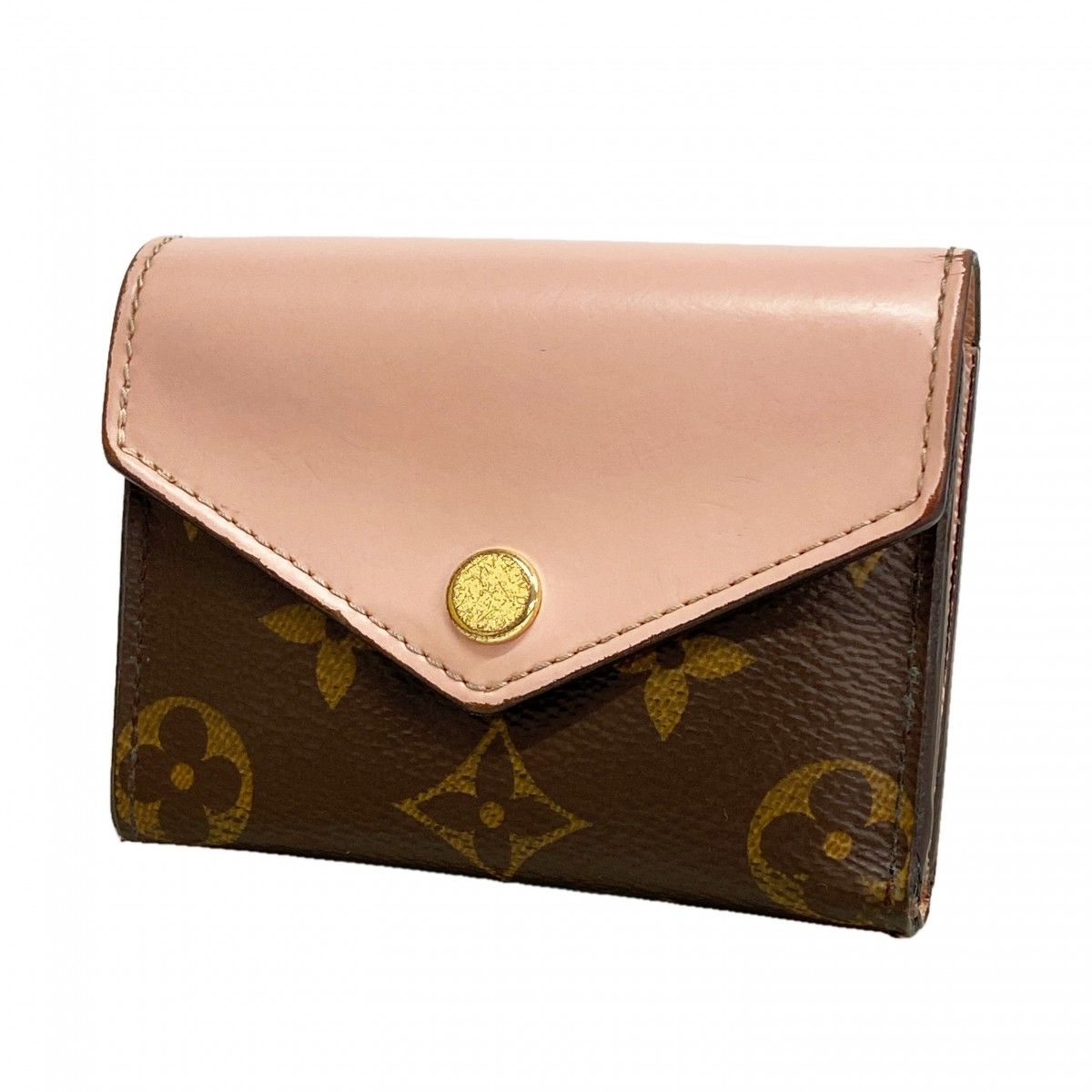Louis Vuitton Trifold Wallet Monogram Portefeuille Zoe Brown Rose Velours