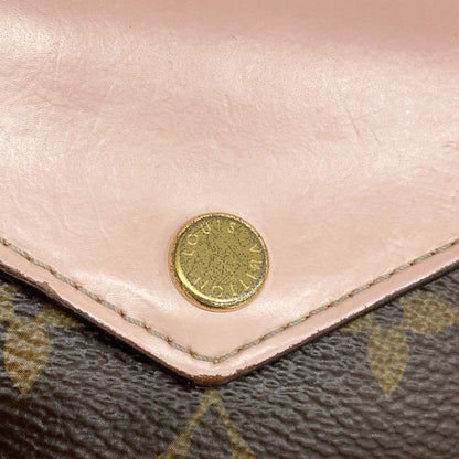 Louis Vuitton Trifold Wallet Monogram Portefeuille Zoe Brown Rose Velours — view 8