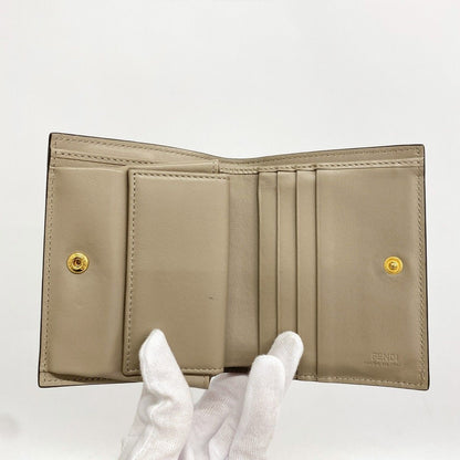 Fendi Wallet Leather Beige Gold — view 3