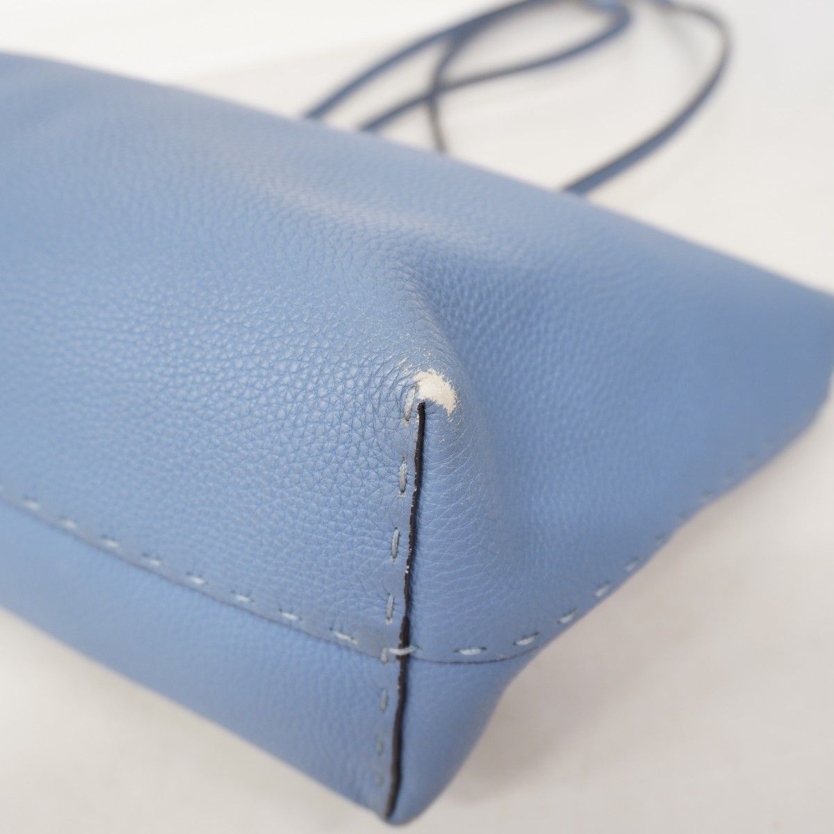 Fendi Tote Selleria Leather Blue Silver — view 9