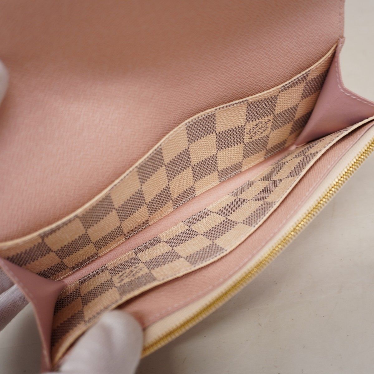 Louis Vuitton Wallet Damier Azur Portefeuille Emily Rose Velours — view 4