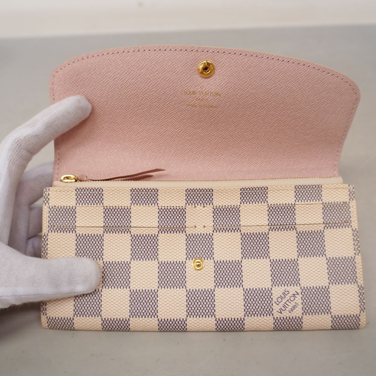 Louis Vuitton Wallet Damier Azur Portefeuille Emily Rose Velours — view 7