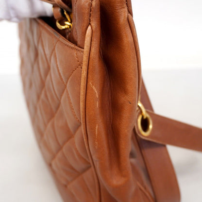 Chanel Chain Tote Quilted Lambskin Brown Gold — view 8