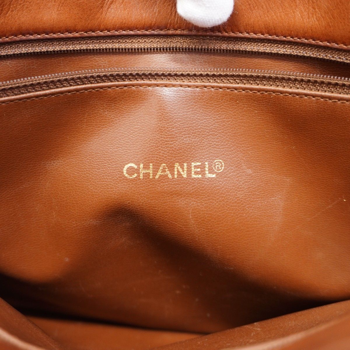 Chanel Chain Tote Quilted Lambskin Brown Gold — view 5