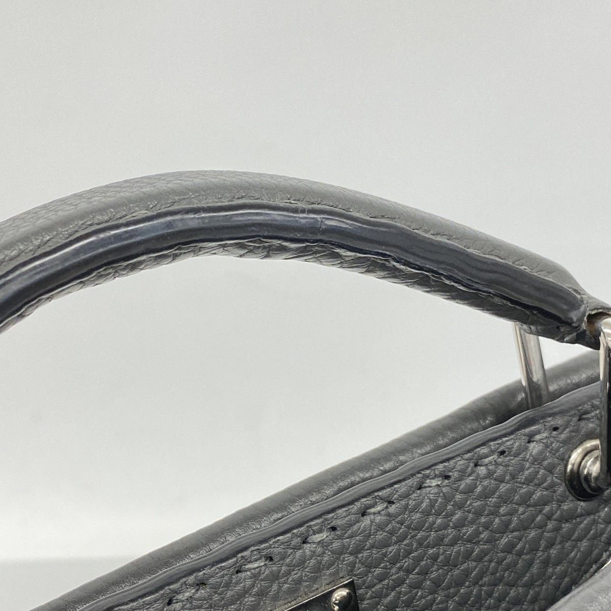 Fendi Handbag Monster Selleria Leather Gray Silver 2-Way — view 8