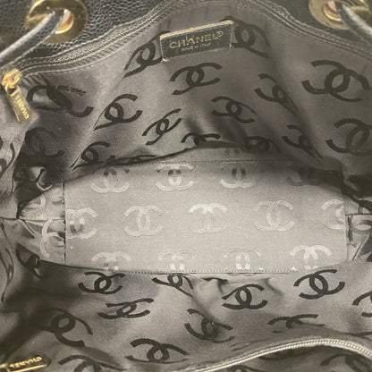Chanel Tote Caviar Leather Black Champagne Gold — view 4