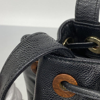 Chanel Tote Caviar Leather Black Champagne Gold — view 9